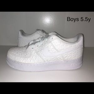 Air Force 1 Kids White Crocodile Sneakers